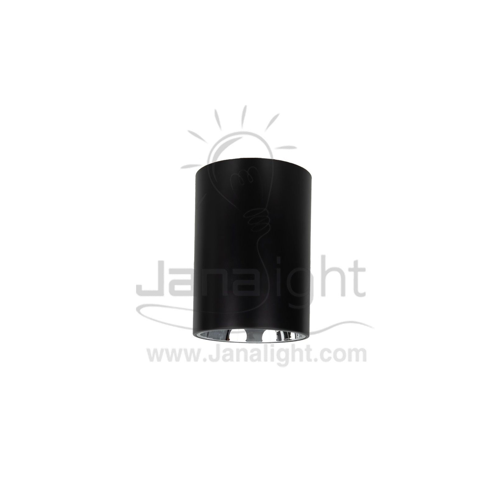 فريم سبوت سلندر فارغ مدور اسود قلب فضي cylinder downlight frame plastic black-silver